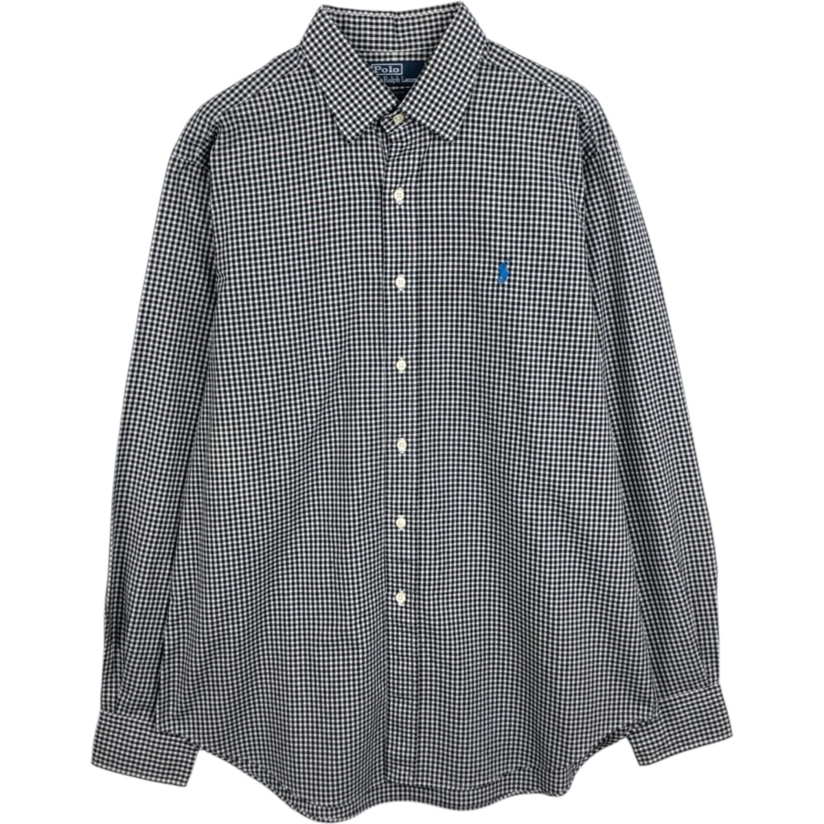 古着 ラルフローレン Ralph Lauren POLO by Ralph Lauren CURHAN CLASSIC FIT ギンガムチェック ワイドカラー 長袖 コットンチェックシャツ メンズL相当/eaa678025