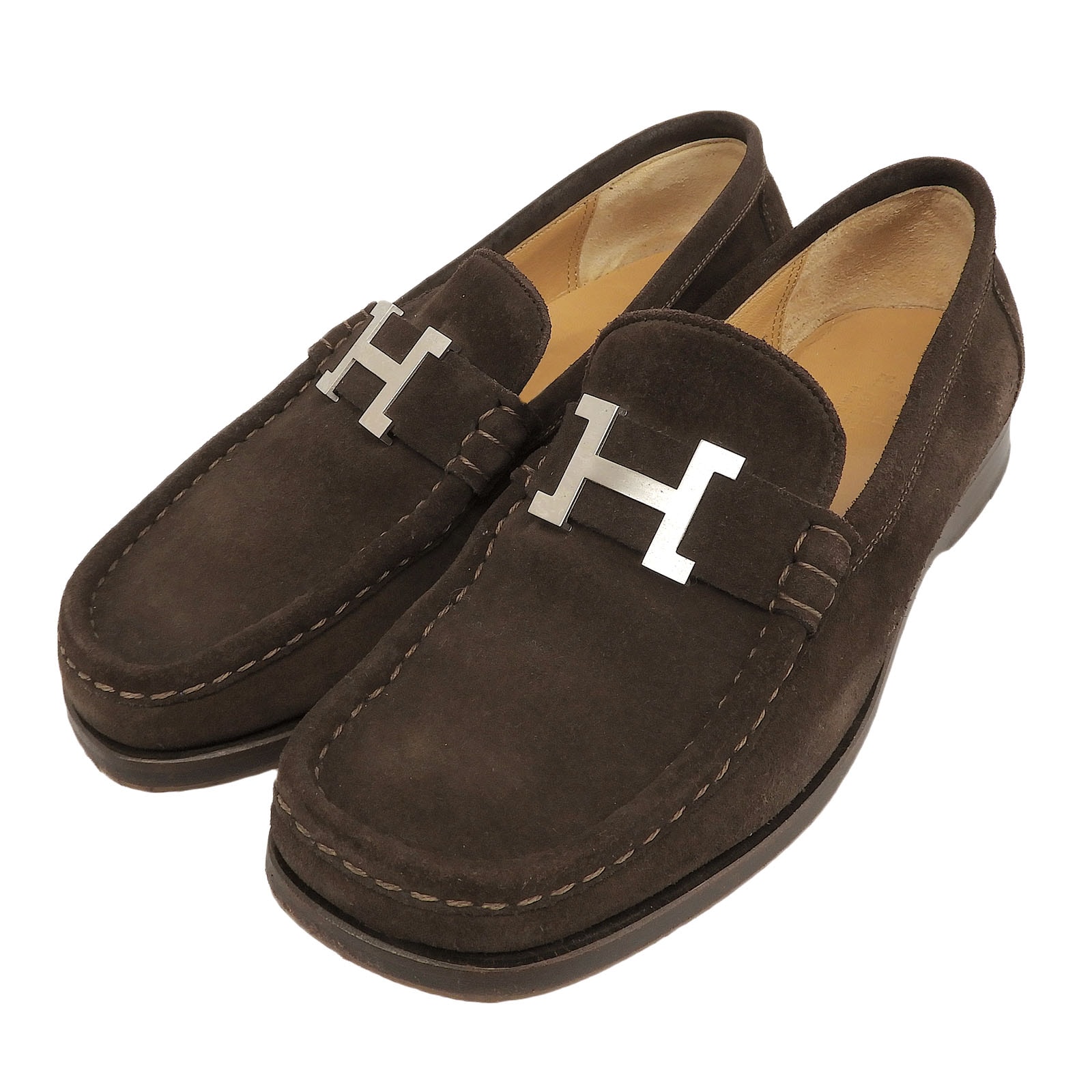 美品 エルメス ローファー コンスタンス ブラウン レディース 36