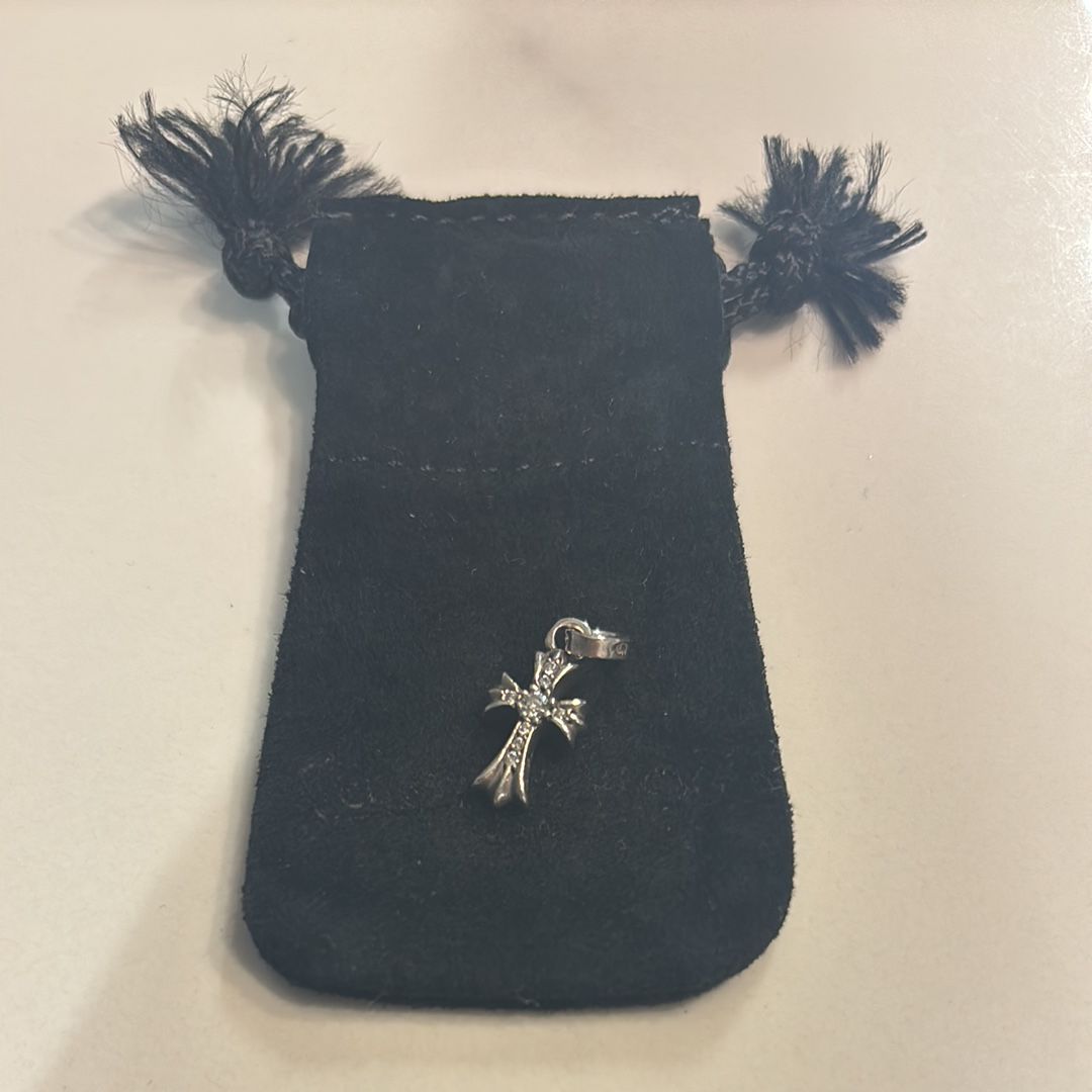 Chrome Hearts Cross Baby Fat Charm Pave Diamond "Silver"