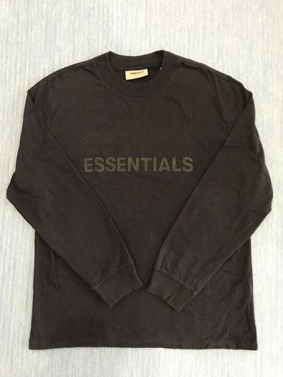 FEAR OF GOD ESSENTIALS / SSENSE 3D Silicon Applique Boxy Long Sleeve T-Shirt "Dark Navy"