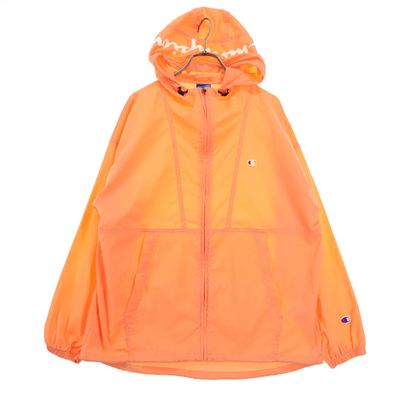 Champion チャンピオン 長袖 ナイロンジャケット L オレンジ系 フーディー