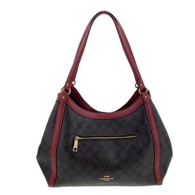 【値下げ】 COACH コーチ シグネチャー キャンバス クリスティ ショルダーバッグ トートバッグ C6232 ブラウン レッド レディース【中古】