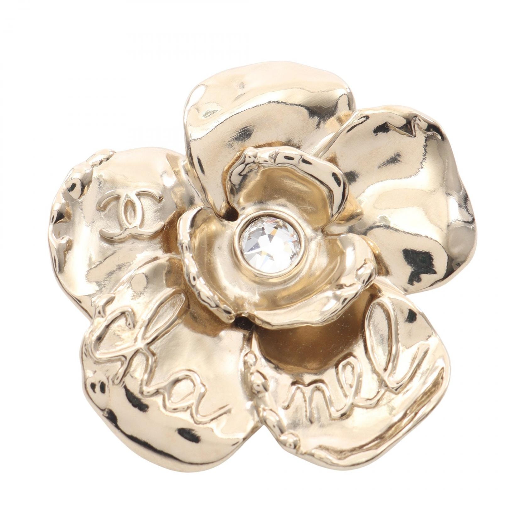 C (やや傷や汚れあり)】シャネル CHANEL カメリヤ ブローチ