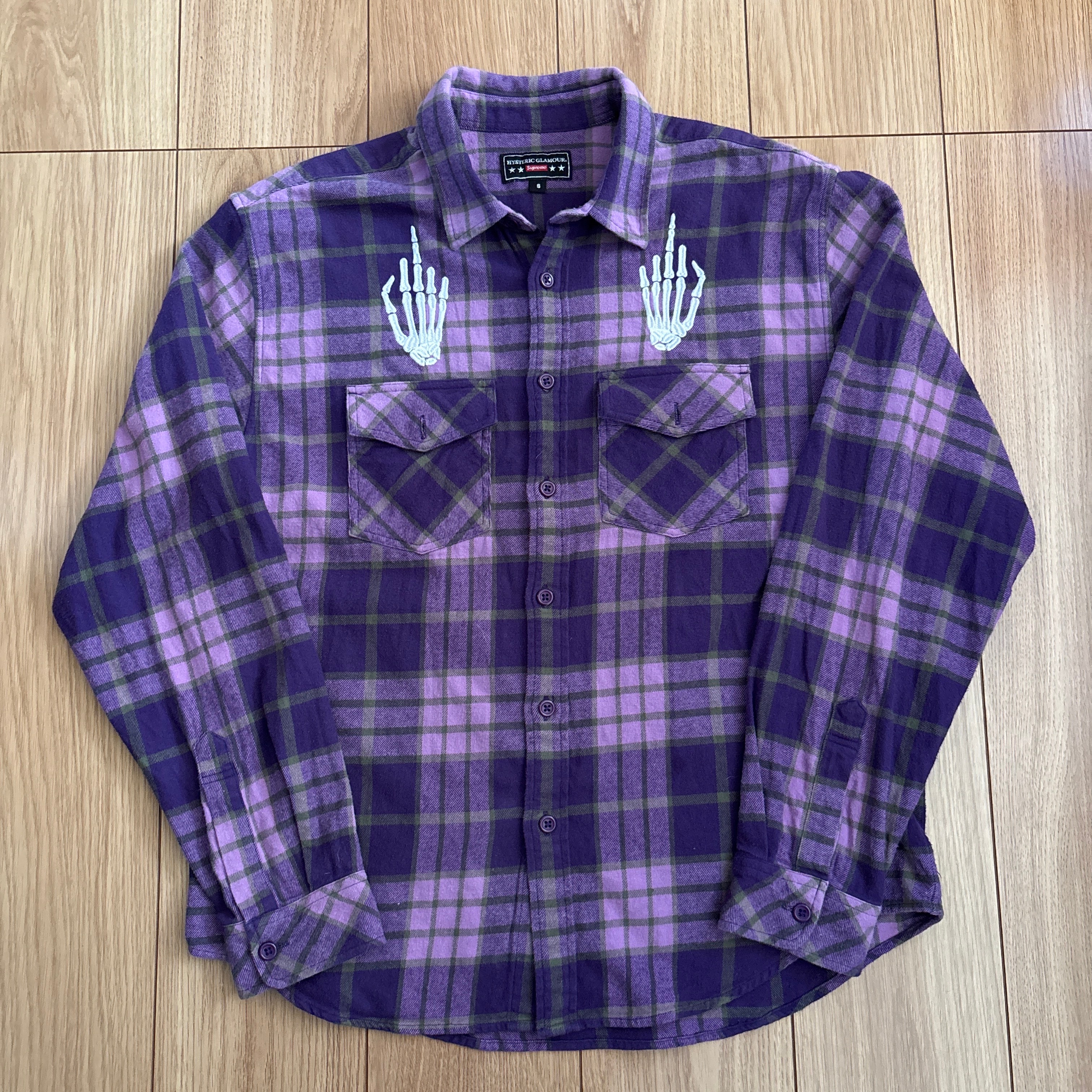 Supreme x HYSTERIC GLAMOUR Plaid Flannel Shirt "Purple"