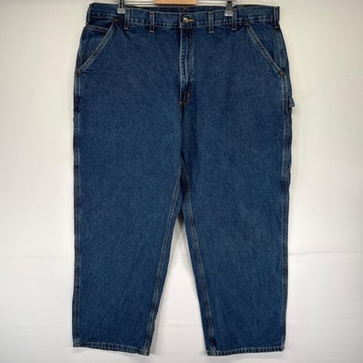 古着 カーハート Carhartt デニム パンツ ペインター ワーク 大きいサイズ ワンポイントロゴ W44L36 ブルー系 メンズ