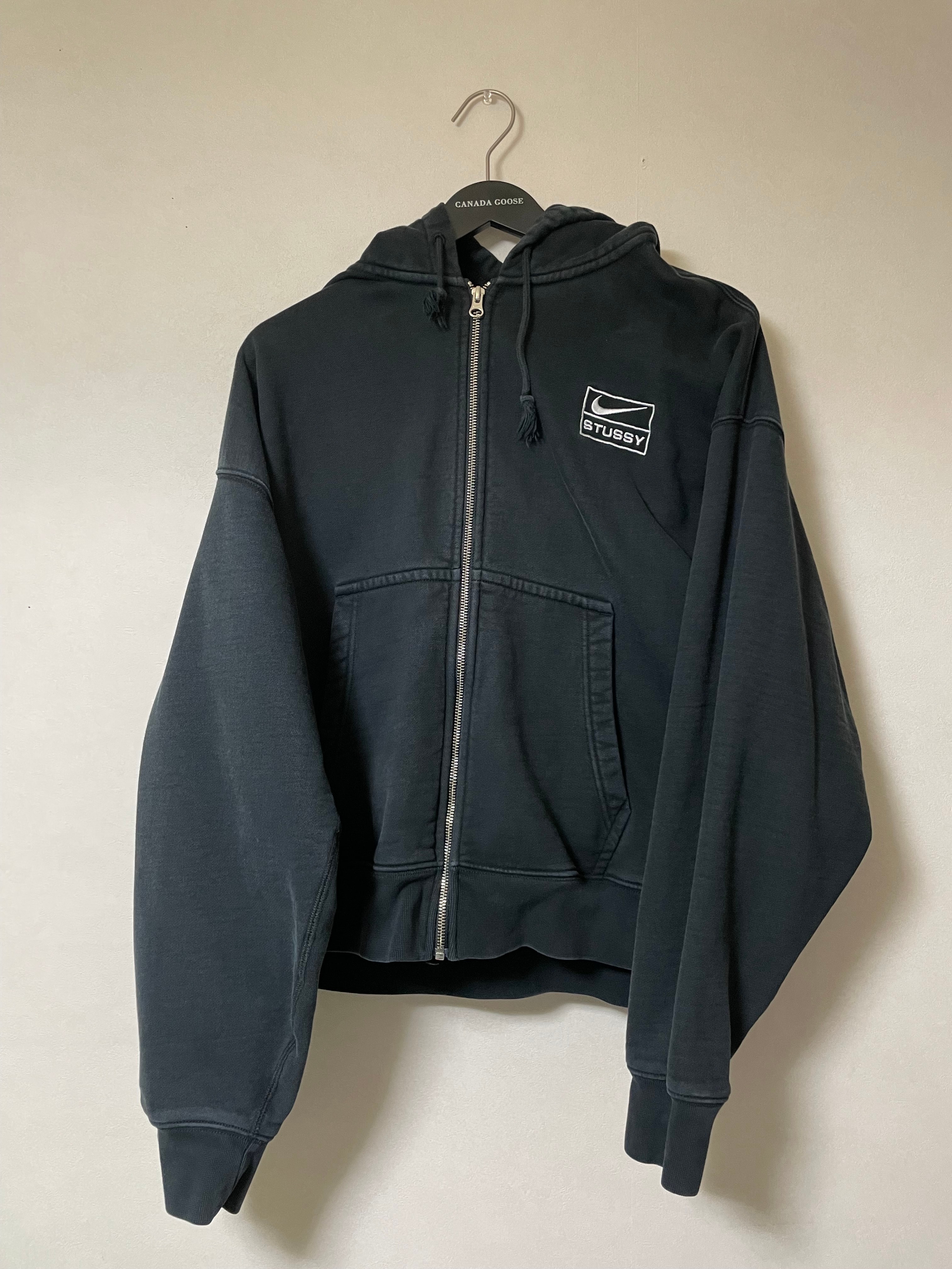 Stussy x Nike Stone Washed Fleece Zip Hoodie "Black" (US Size) FJ9175-010