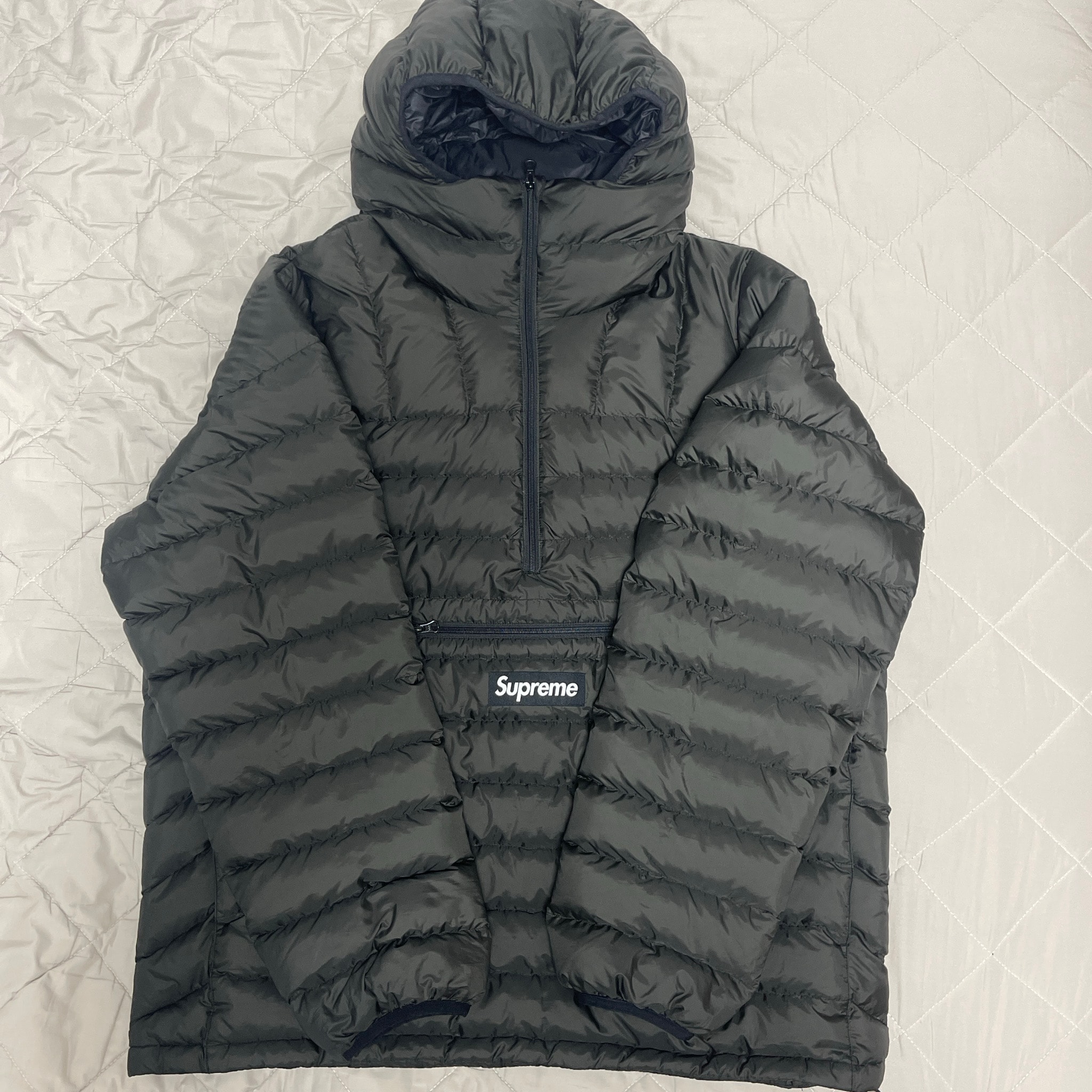 Supreme Micro Down Half Zip Hooded Pullover "Black"