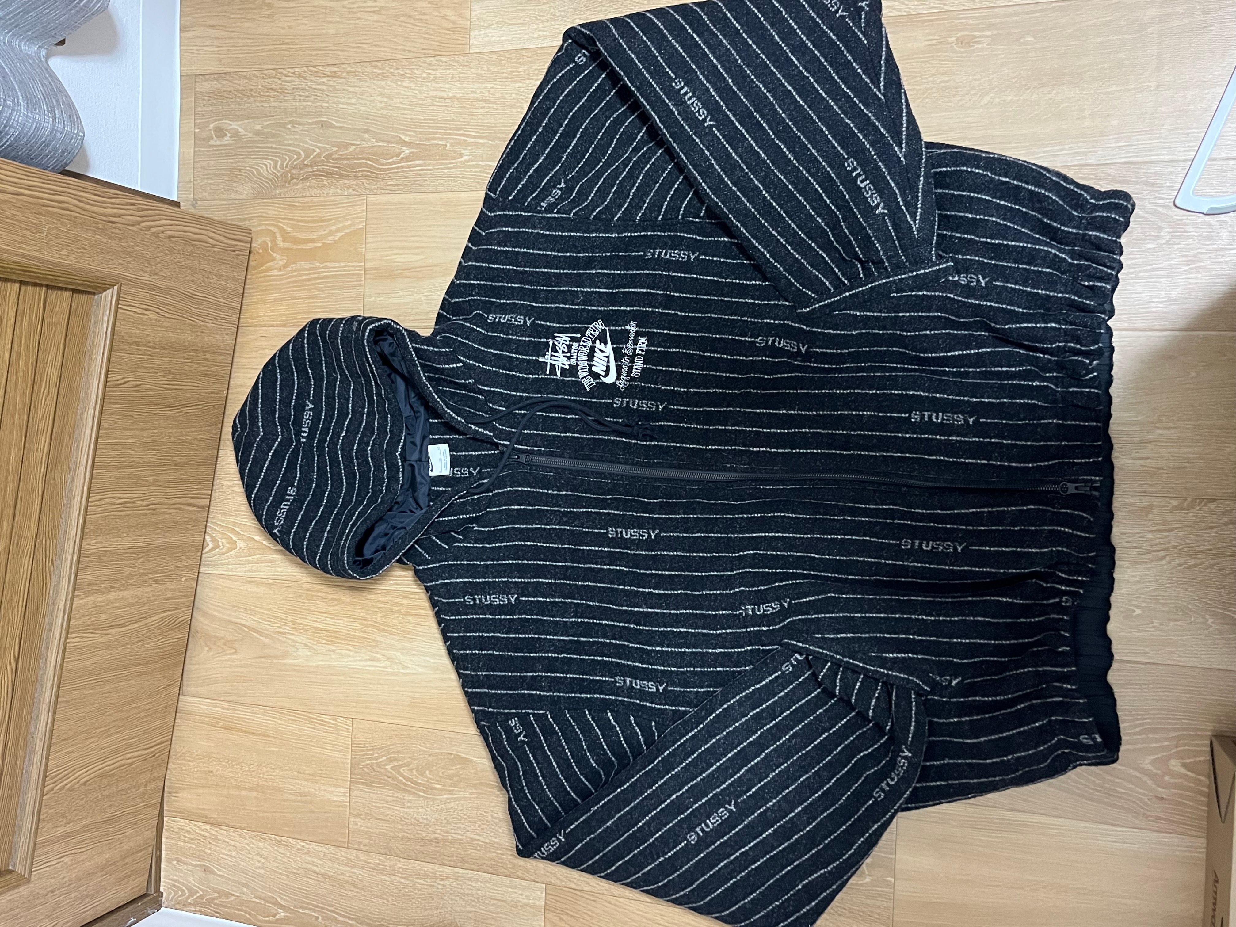 Stussy x Nike Striped Wool Jacket "Black"