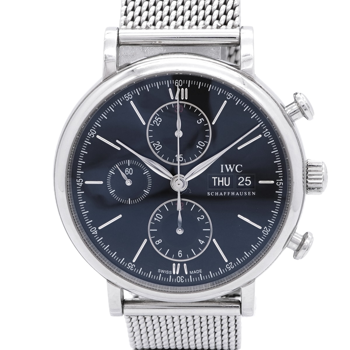 【6wka0021】IWC アイダブリューシー シャフハウゼン ポートフィノ クロノグラフ IW391010 黒文字盤【中古】腕時計 メンズ