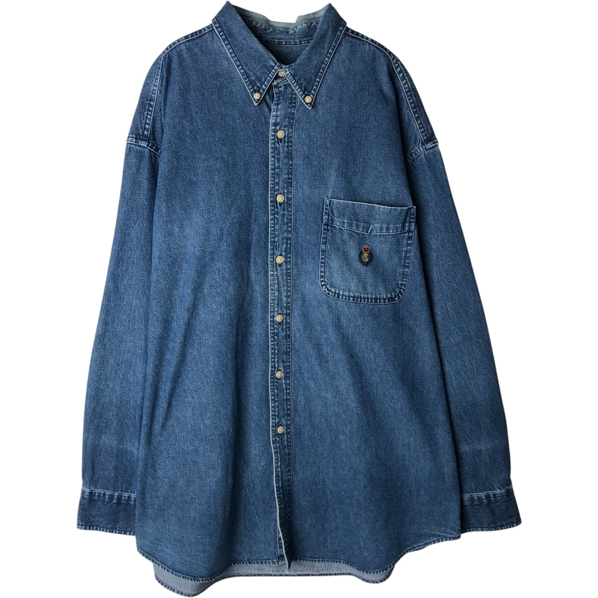 古着 ラルフローレン Ralph Lauren CHAPS チャップス 長袖 ボタンダウンデニムシャツ メンズXL相当/eaa631238