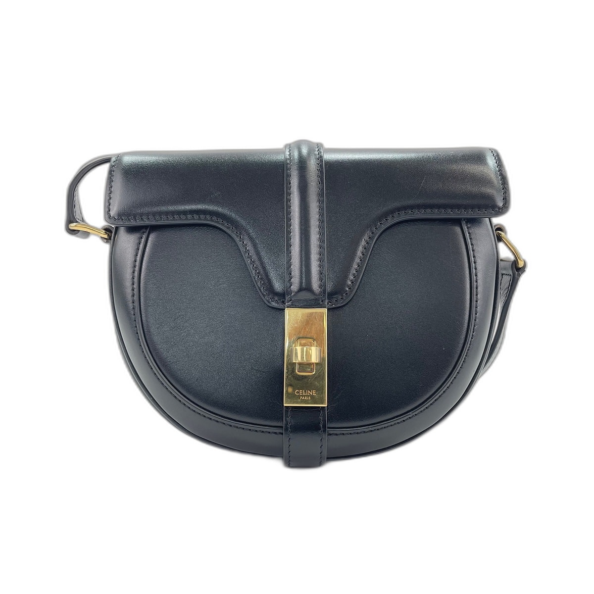 セリーヌ CELINE レザー 16セーズ ブザススモール ショルダーバッグ【中古】