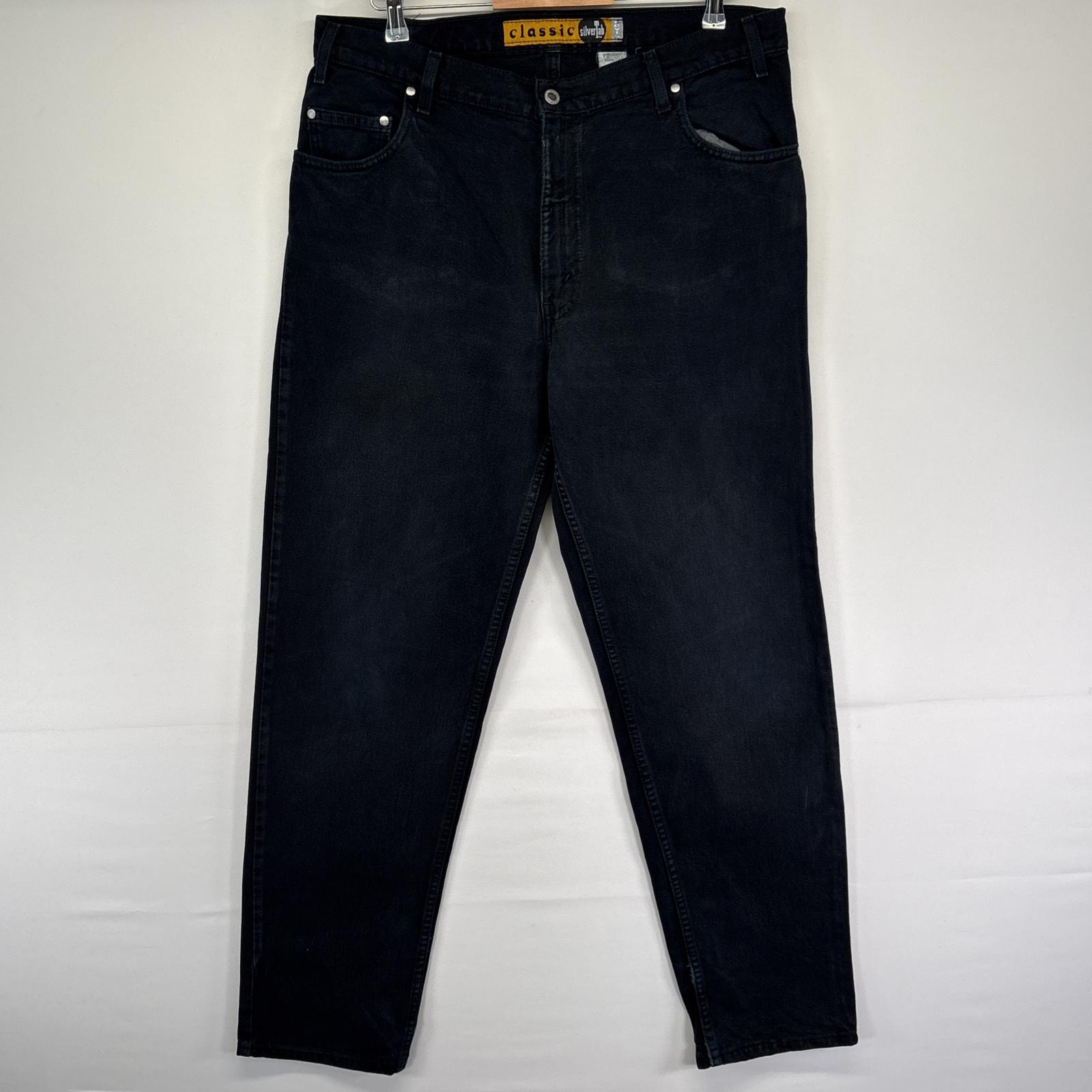 古着 リーバイス Levi's USA製 デニムパンツ シルバータブ ブラックデニム 5ポケット ジーンズ ジーパン w38 L34 ブラック メンズ