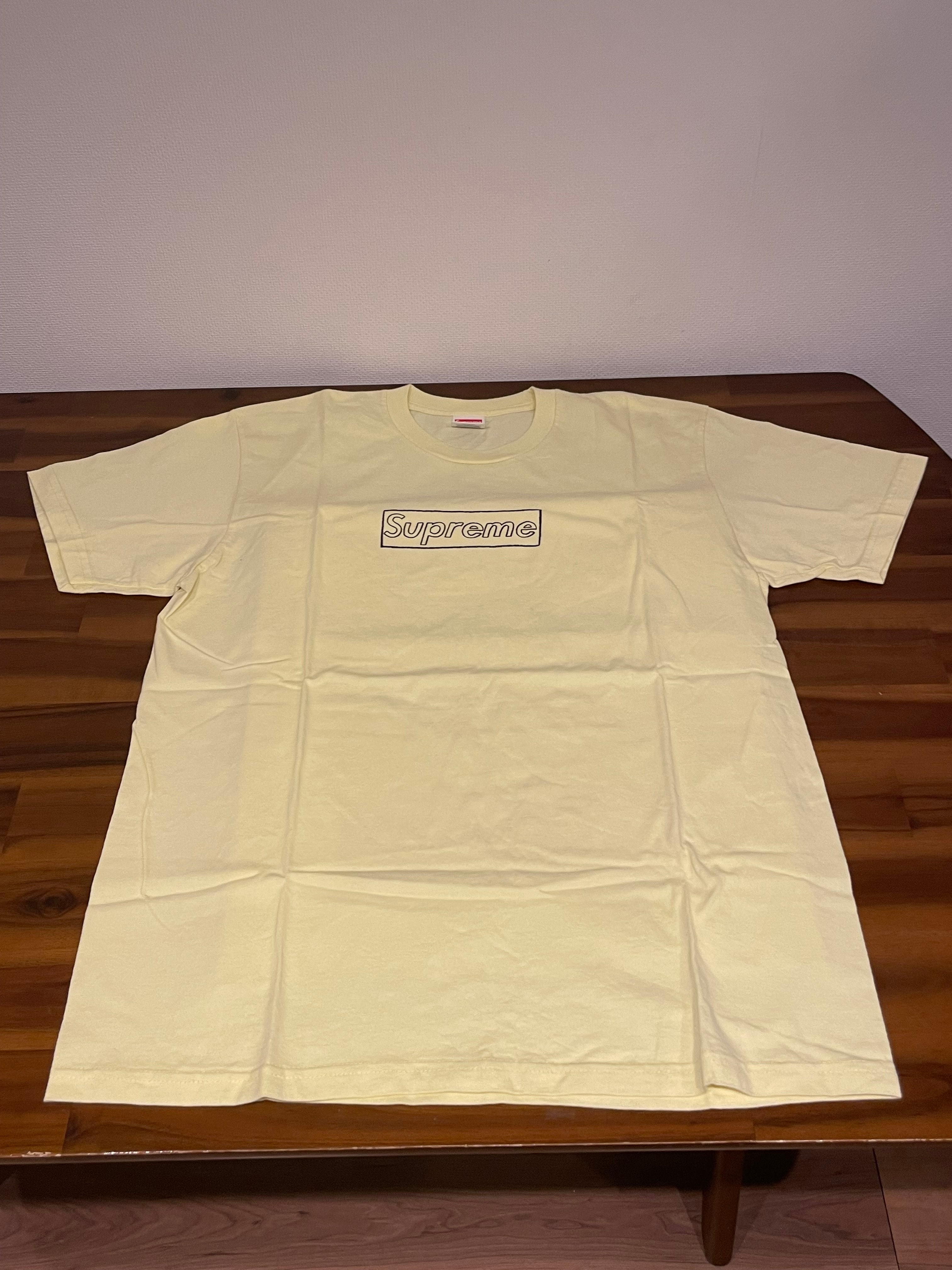 Supreme KAWS Chalk Logo Tee "Yellow"