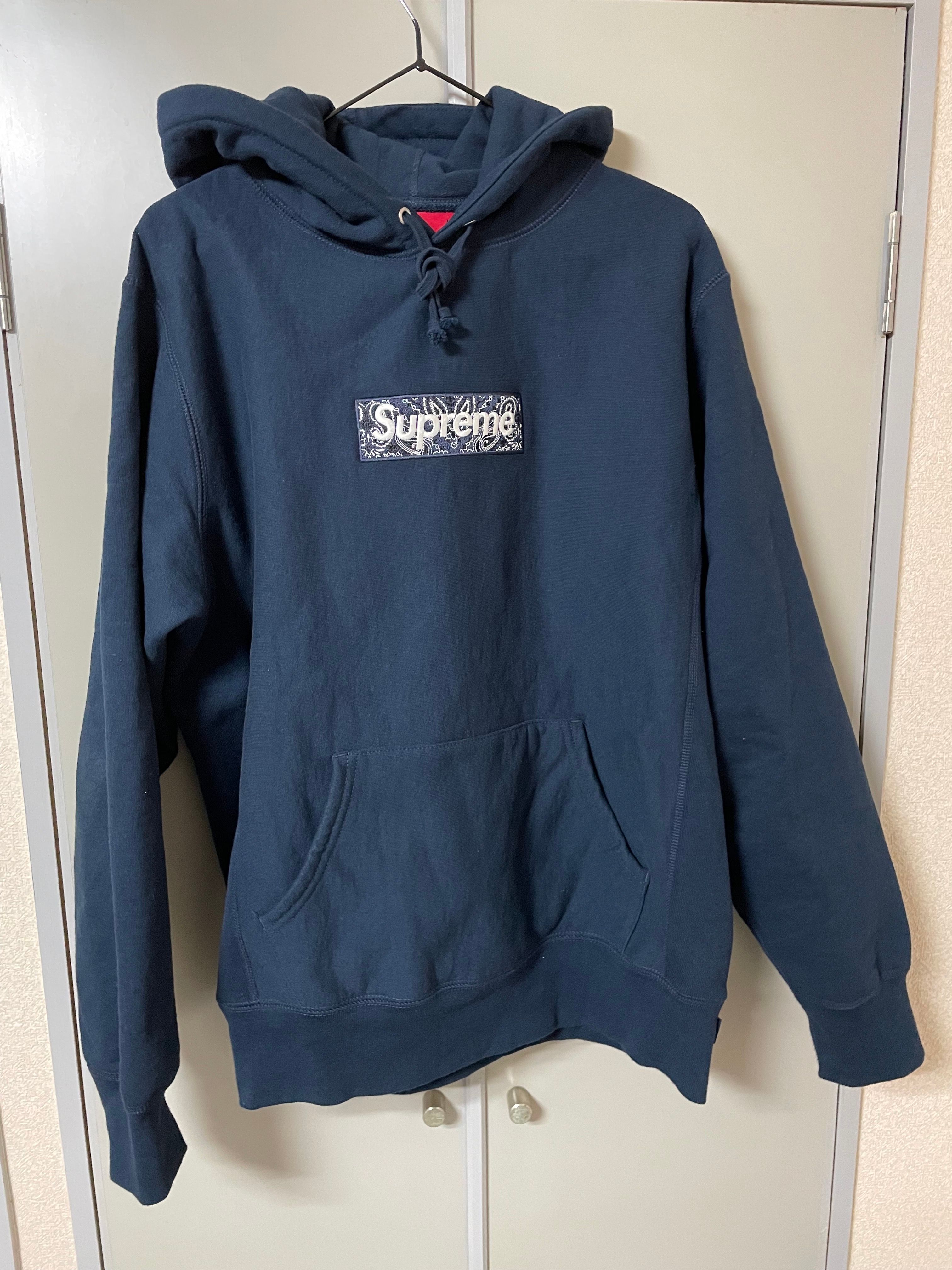 Supreme Bandana Box Logo Hooded Sweatshirt "Navy"