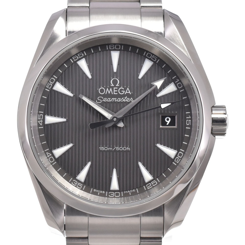 オメガ OMEGA 231.10.39.60.06.001 シーマスター アクアテラ グレー クォーツ メンズ 美品 箱・保証書付き 腕時計 M#151023