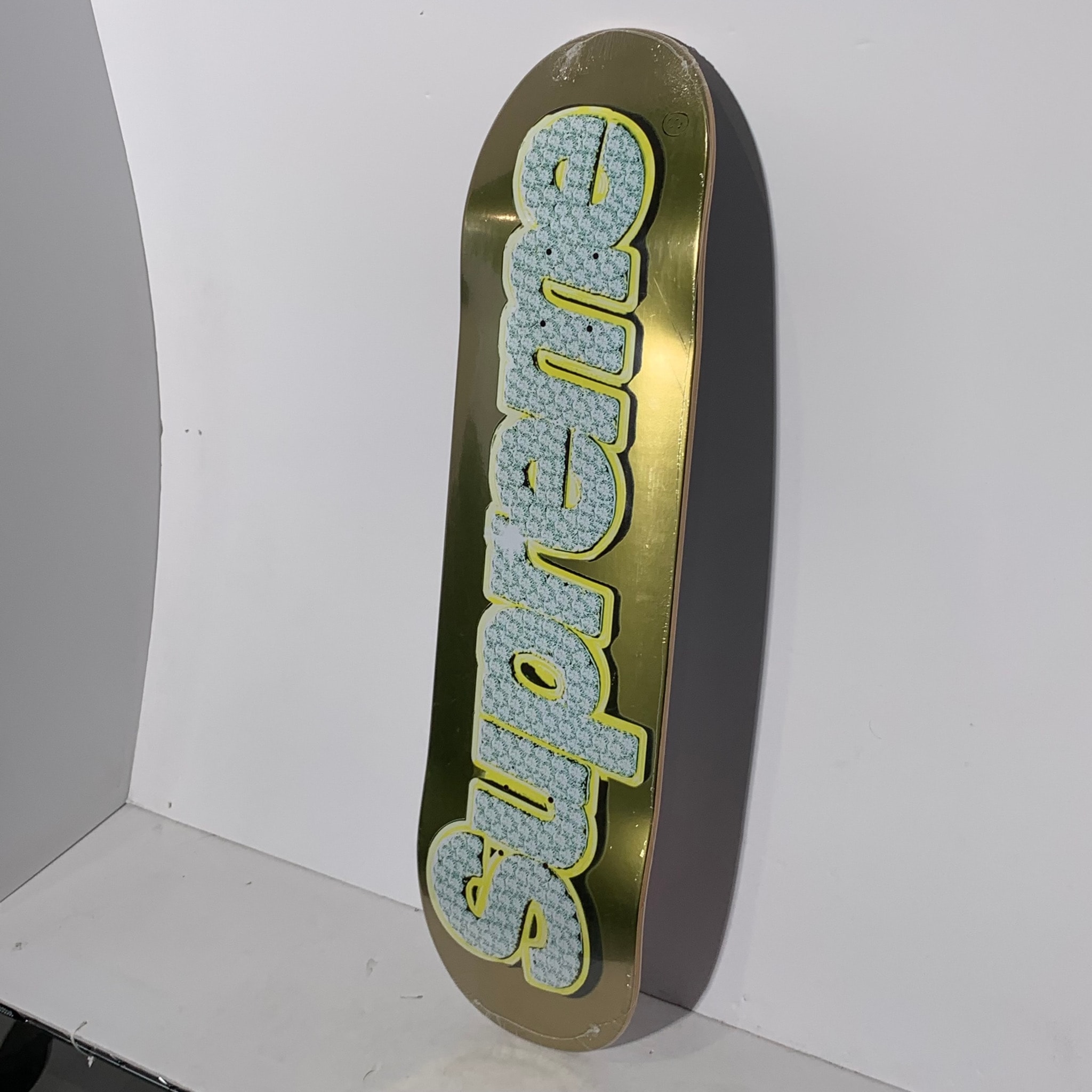 Supreme Bling Box Logo Skateboard "Gold"