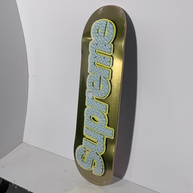 Supreme Bling Box Logo Skateboard "Gold"