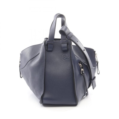 ロエベ LOEWE HAMMOCK SMALL ハンモック スモール 2WAY ハンドバッグ バッグ レザー レディース ネイビー系 【中古】