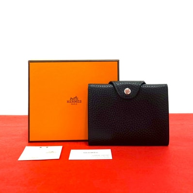 HERMES エルメス イリアード コンパクト ヴァッシュ 二つ折り財布 ブラック
74077