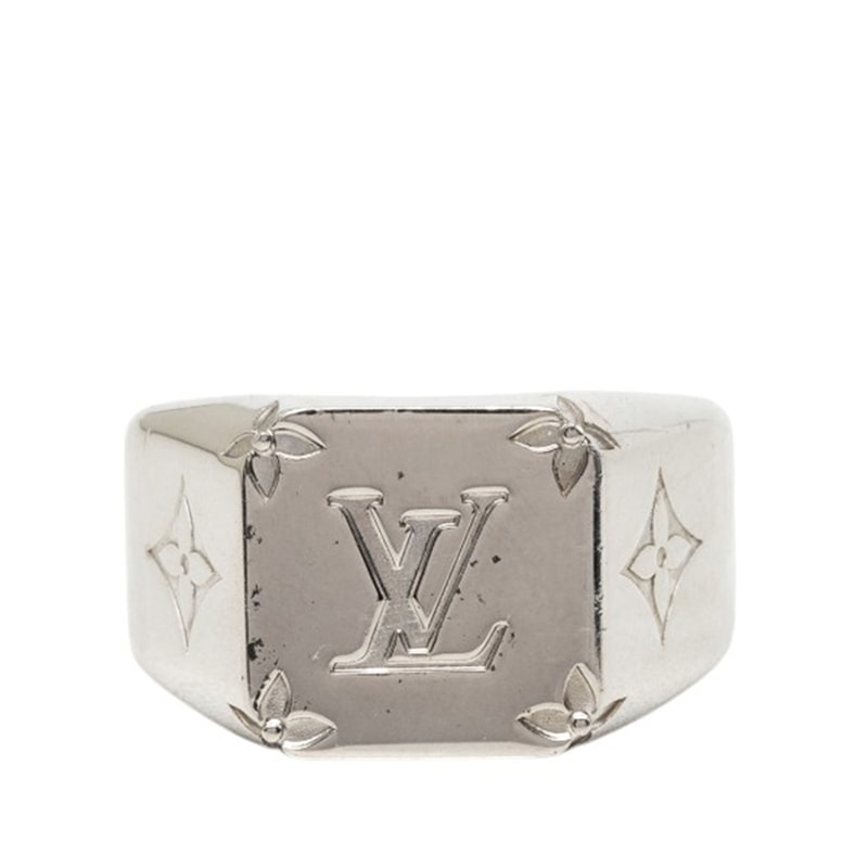 ルイ ヴィトン モノグラム シグネットリング リング 指輪 M62488 シルバー メタル レディース LOUIS VUITTON 中古