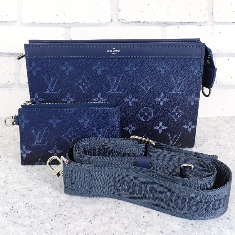 ルイヴィトン LOUIS VUITTON ガストン・ウェアラブルウォレット M11544 長財布 モノグラムグラディエント ネイビー メンズ【中古】【Aランク】