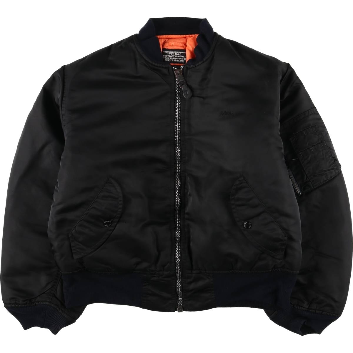 古着 民間品 ショット SCHOTT MA-1タイプ 中綿入り ミリタリー フライトジャケット メンズS相当/eaa604150