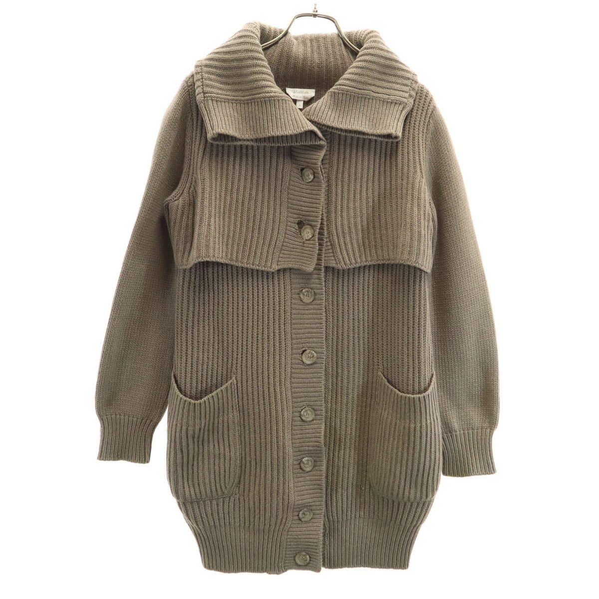 MAX MARA マックスマーラ イタリア製 カシミヤブレンド 長袖 ニットカーディガン S アッシュブラウン