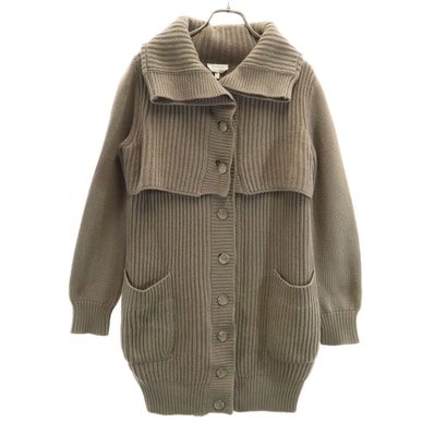 MAX MARA マックスマーラ イタリア製 カシミヤブレンド 長袖 ニットカーディガン S アッシュブラウン