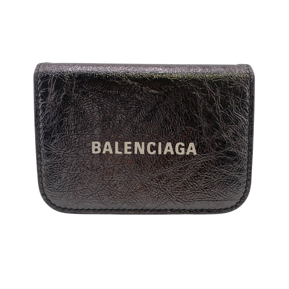 バレンシアガ BALENCIAGA 三つ折り財布 コンパクトウォレット ブラック
