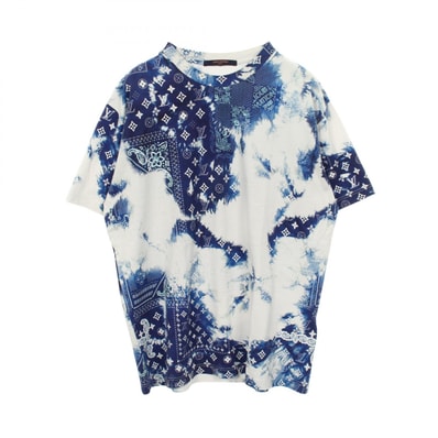 ルイ・ヴィトン LOUIS VUITTON モノグラムバンダナプリント クルーネック 半袖Tシャツ 衣料品 トップス コットン メンズ ホワイト系 / ブルー系 【中古】