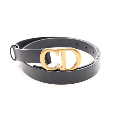 ディオール Dior CDロゴバックル ベルト 衣料品 レザー レディース ブラック系 【中古】