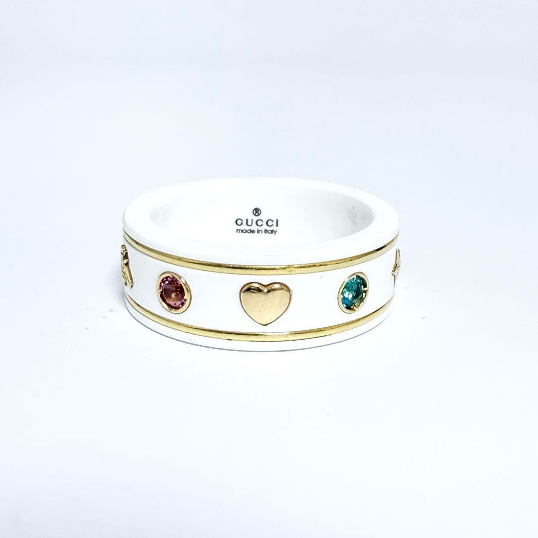 【10号・定価17万】グッチ レディース アイコン ジェムストーン リング