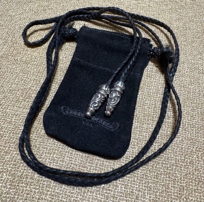 CHROME HEARTS 【 クロムハーツ】 ラージスクロールレザーブレイド レザーコード