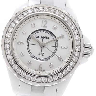 シャネル J12 ダイヤベゼル 8Pダイヤ H2572 レディース 【中古】