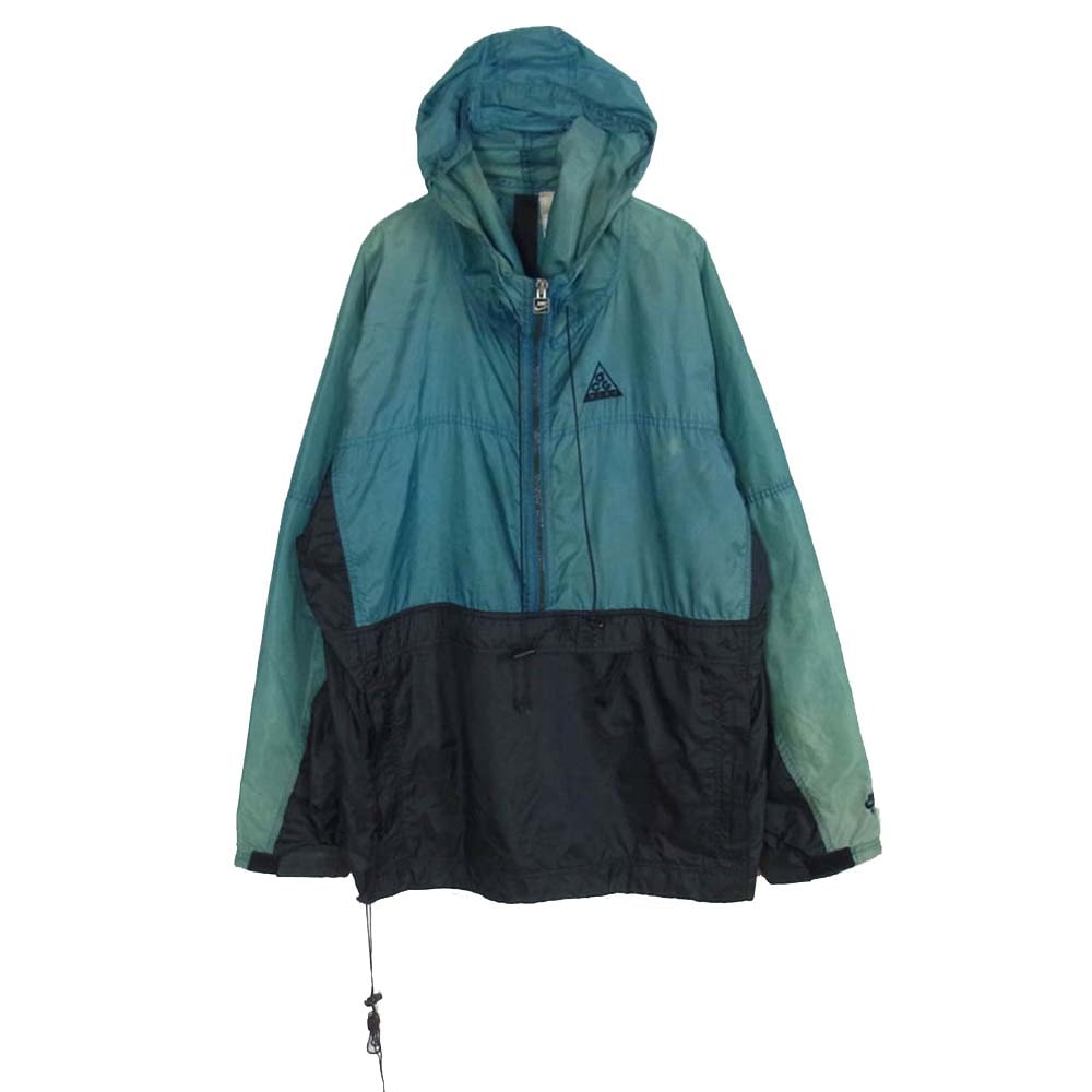 NIKE ナイキ 90s ACG アノラック パーカー ハーフジップ ナイロン ジャケット グリーン系 L【中古】
