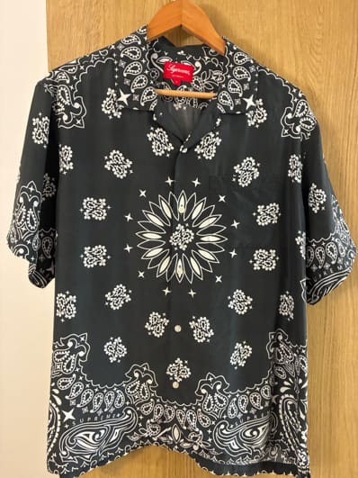 Supreme Bandana Silk S/S Shirt "Black"
