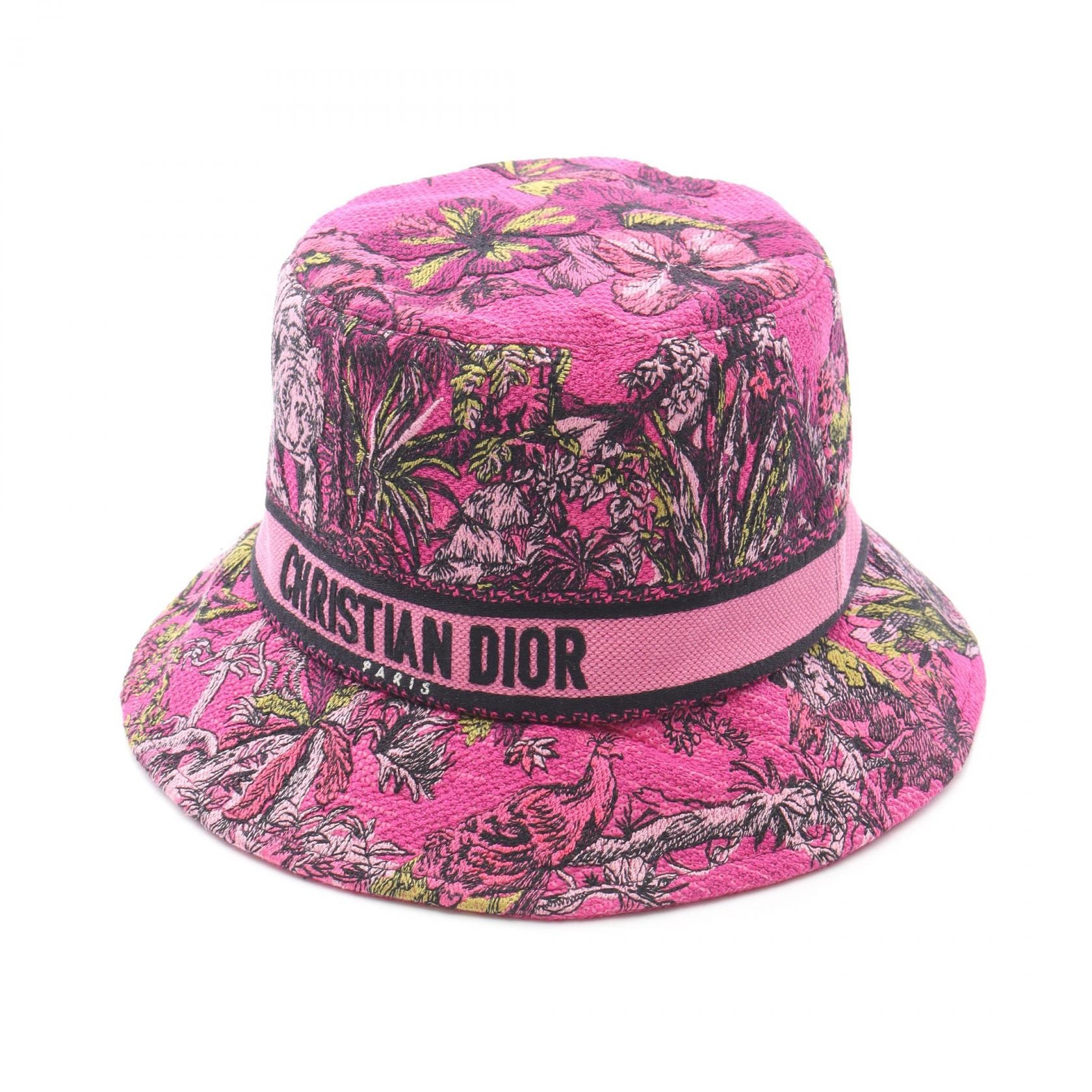 ディオール Dior D-Bobby ボブハット トワル ドゥ ジュイ ヴォヤージュ エンブロイダリー ハット 帽子 コットン レディース ピンク系 / マルチカラー 【中古】