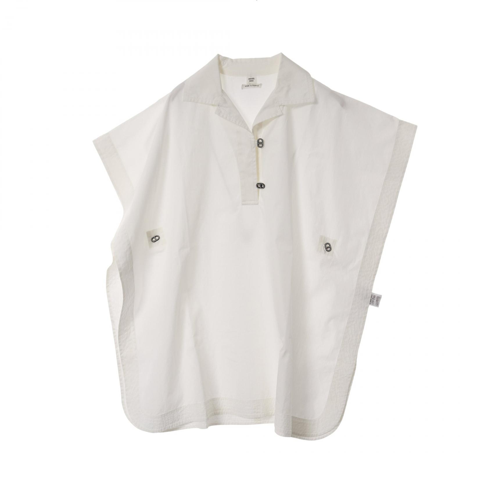 エルメス HERMES シェーヌダンクル 衣料品 トップス コットン レディース ホワイト系 【中古】