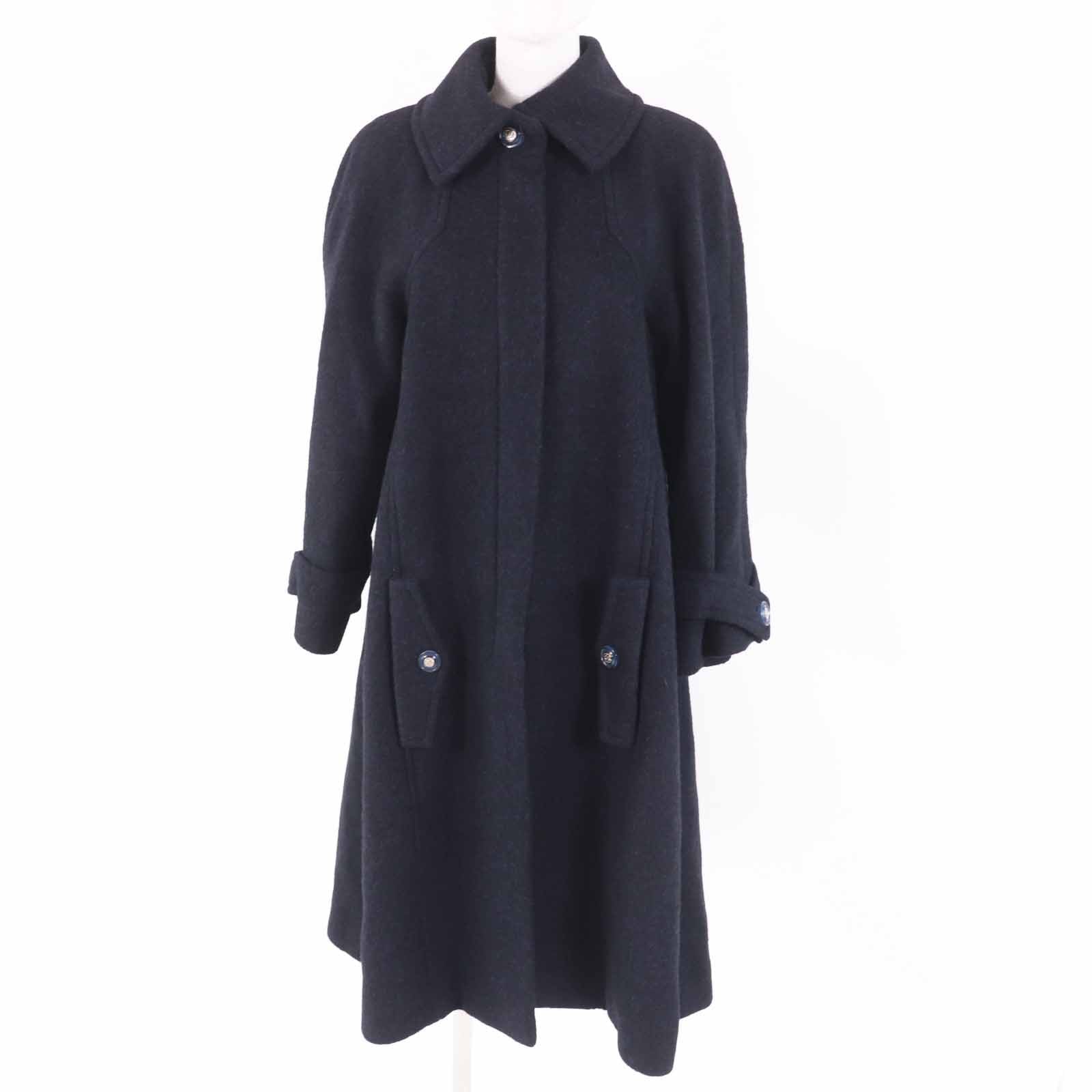 A (未使用に近い)】極美品 シャネル コート ダークネイビー レディース