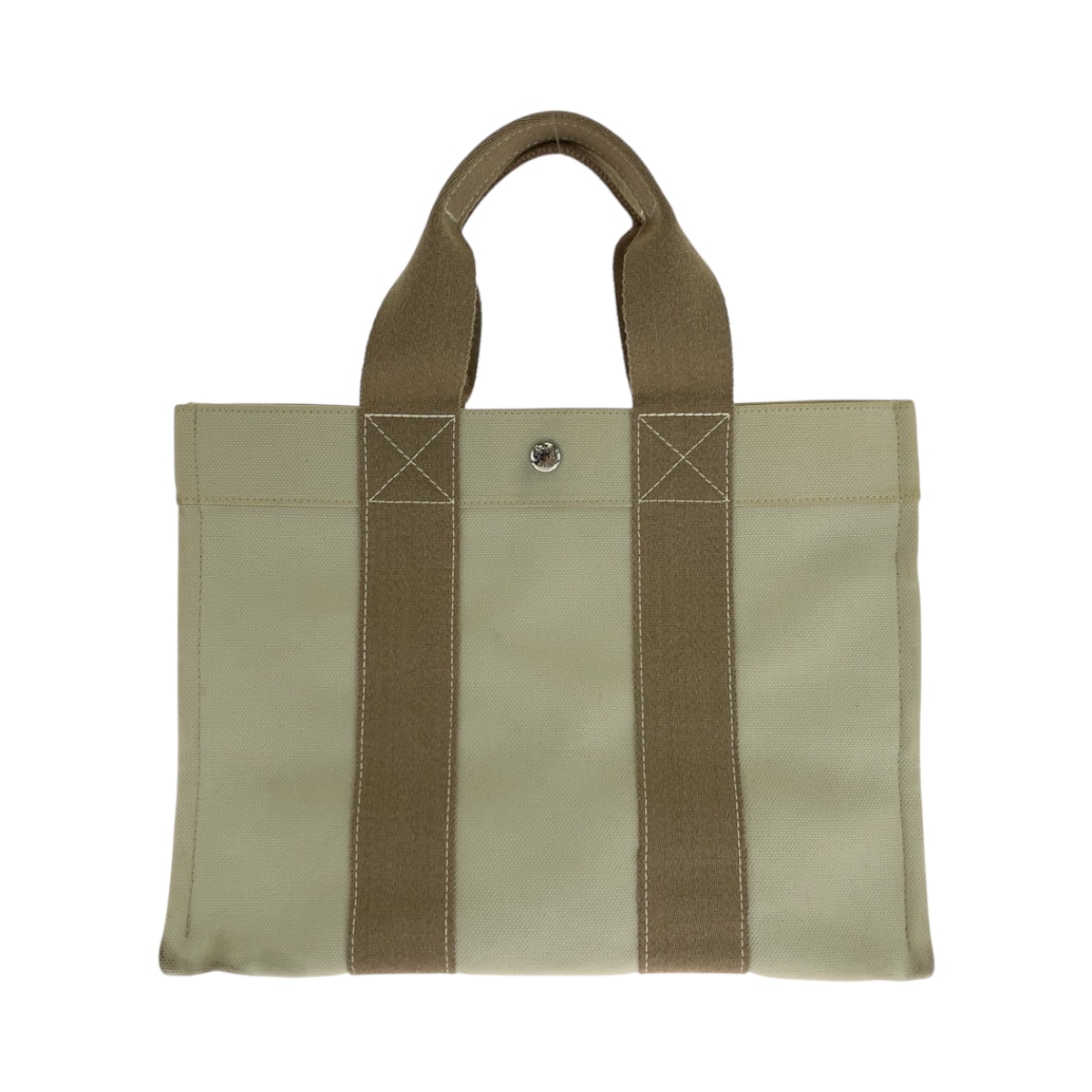 美品 HERMES エルメス ボラボラPM ベージュ アイボリー シルバー金具 キャンバス トートバッグ ハンドバッグ 501875 【中古】