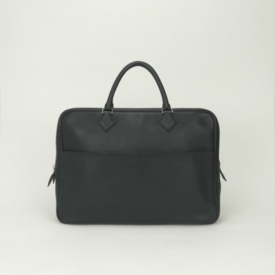エルメス HERMES プリュムドッグ38 プリュムドッグ 38 バッグ ビジネスバッグ ブリーフケース フィヨルド ノワール Noir ブラック Black 黒 シルバー金具 ハンドバッグ トートバッグ