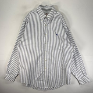 古着 ブルックスブラザーズ Brooks Brothers 長袖シャツ ボタンダウン ワンポイント M ホワイト系 ストライプ メンズ