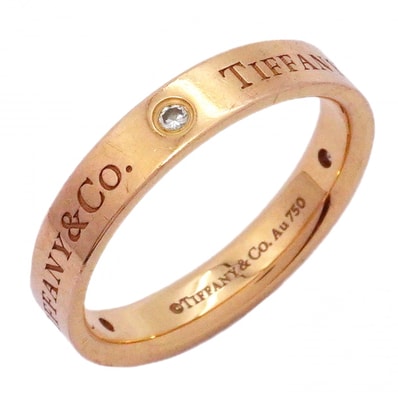 【6jdb0427-03】ティファニー リング フラットバンド 3PD K18PG ピンクゴールド ダイヤモンド 16号【中古】メンズ レディース ユニセックス