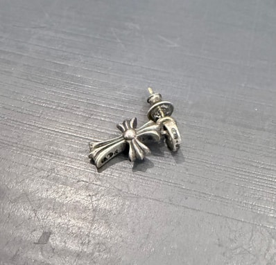 Chrome Hearts CH Cross Baby Fat Earrings "Silver"