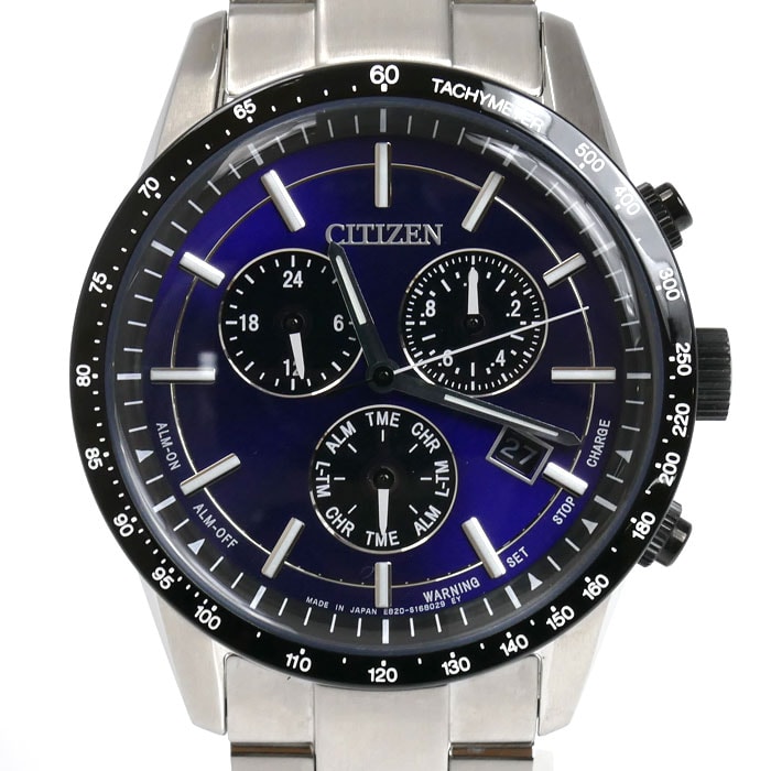 CITIZEN シチズン エコドライブ クロノグラフ 腕時計 ソーラー BL5496-96L/E820-S122635 メンズ【中古】【美品】