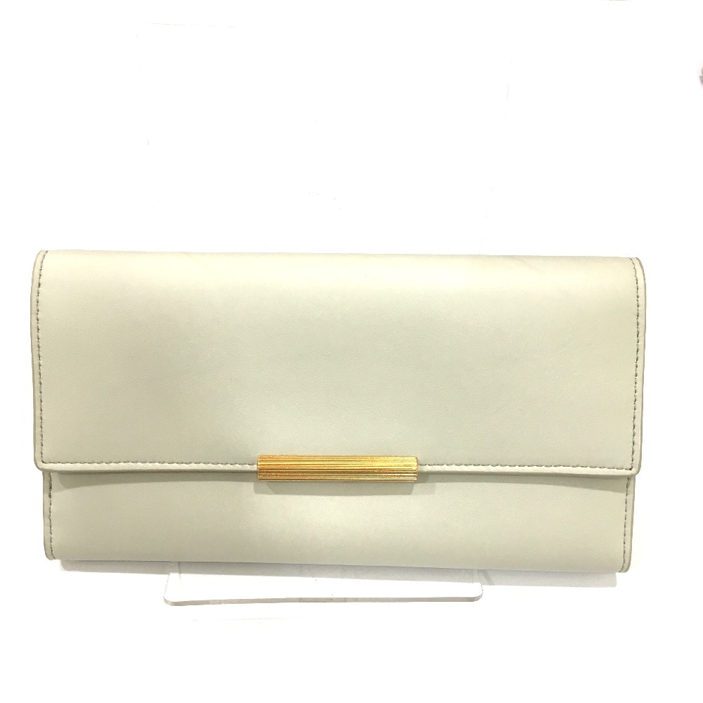 ボッテガヴェネタ BOTTEGA VENETA 小物 578751 ロングウォレット 三つ折り 長財布 レザー プラスター オフホワイト