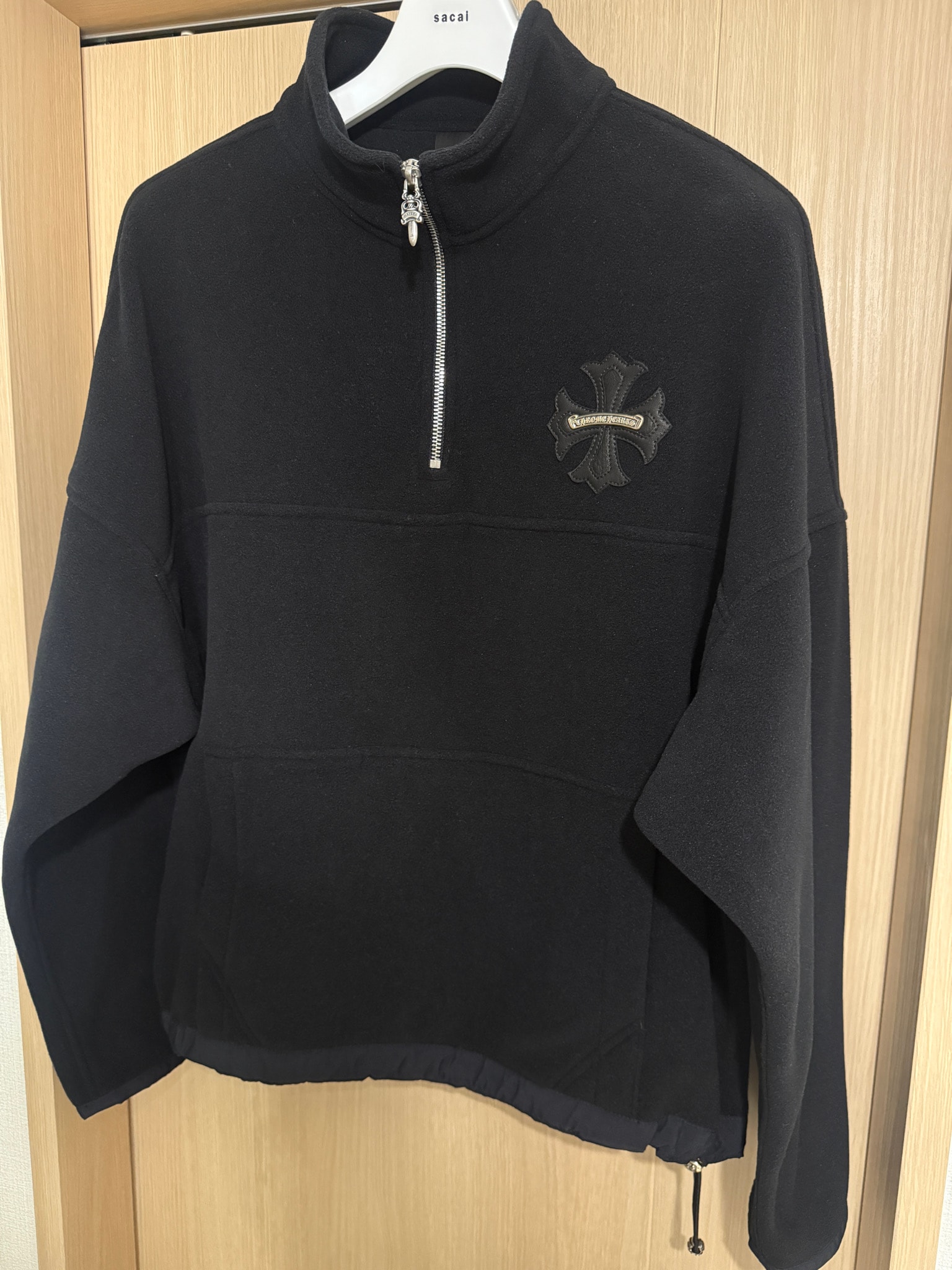 Chrome Hearts CH Plus Patch Half-Zip Fleece Sweatshirt "Black"