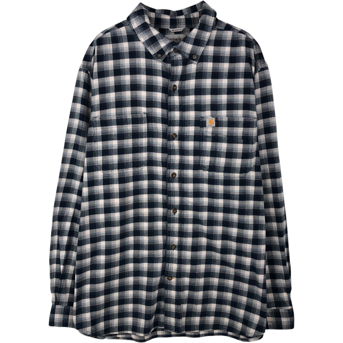 古着 カーハート Carhartt RELAXED FIT チェック柄 長袖 ボタンダウン ワークシャツ メンズXL相当/eaa643503
