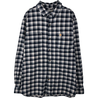 古着 カーハート Carhartt RELAXED FIT チェック柄 長袖 ボタンダウン ワークシャツ メンズXL相当/eaa643503