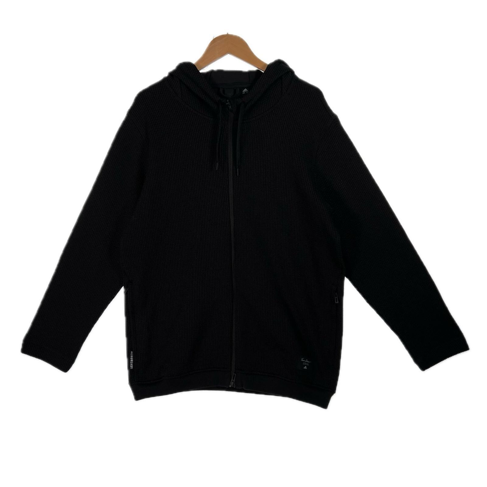 adidas アディダス 無地 秋冬 AW パーカー ポリエステル ブラック ユニセックス XL【古着】【中古】